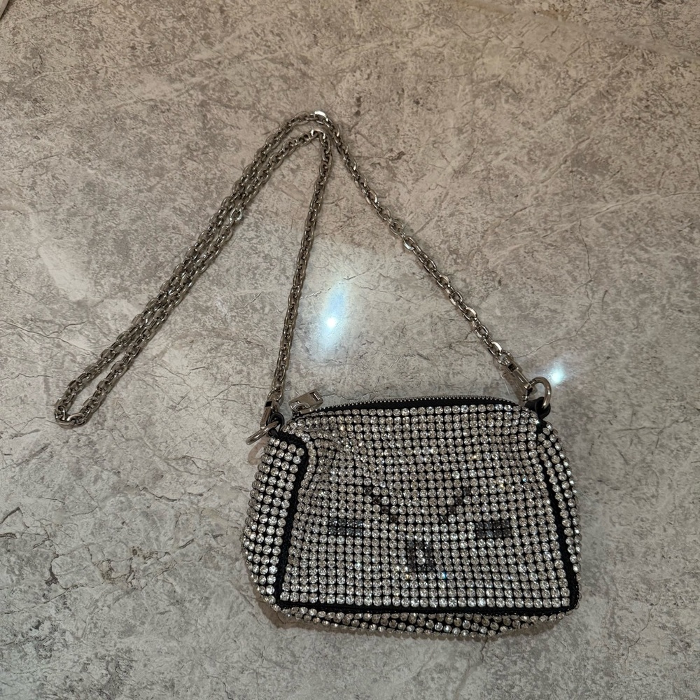 Jelly Toyboy cross body Elegant Silver Rhinestone bag